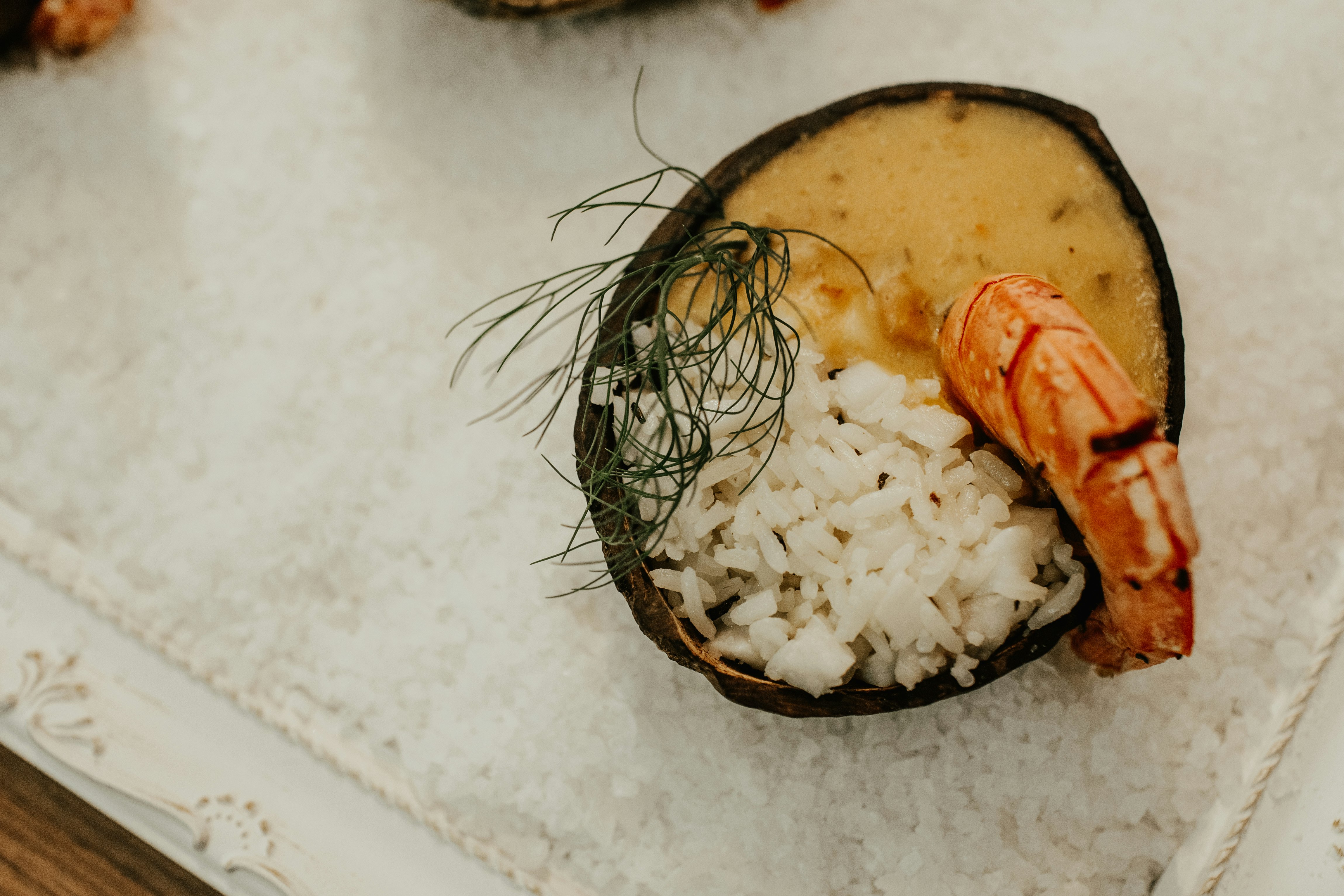 cooked food on white textile